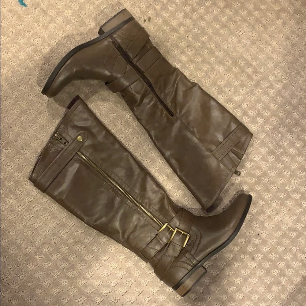 brown leather boots